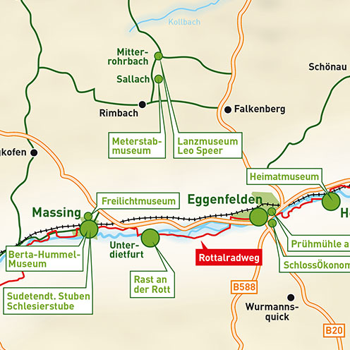 Karte Rottaler Museumsstrasse