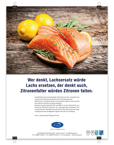 Laschinger Anzeige: Lachsersatz versus Zitronenfalter