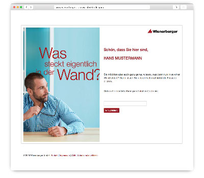 Wienerberger-Kampagne ”Was steckt eigentlich in der Wand?”: Personalisierte Response-Webseiten 1