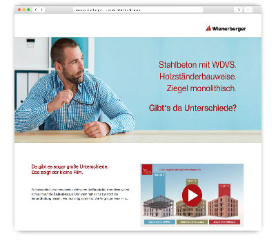 Wienerberger-Kampagne ”Was steckt eigentlich in der Wand?”: Personalisierte Response-Webseiten 2