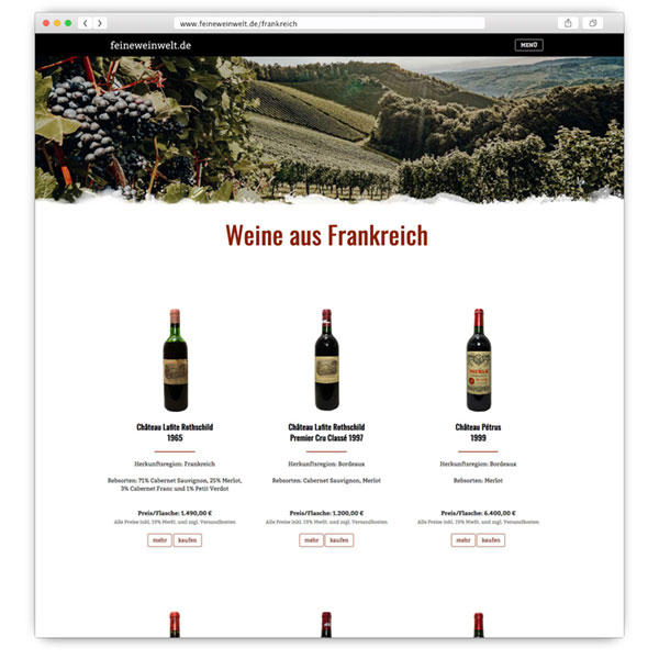 Website FeineWeinWelt.de